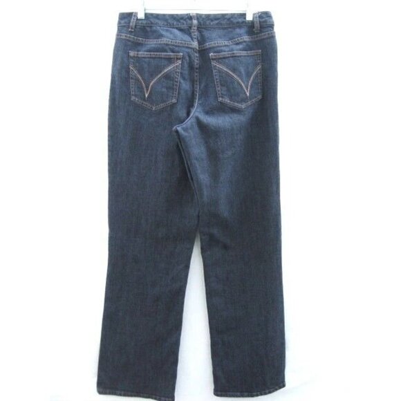 Venezia Plus Women's size 1 Stretch Blue Denim Jeans Boot Cut Tall 34 x 34 - Picture 2 of 3